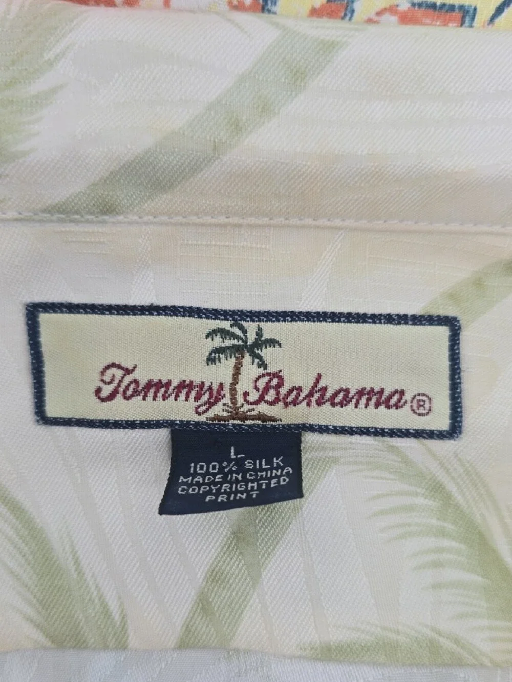 Tommy Bahama Sage Green Palm-Print Short-Sleeve Camp Shirt